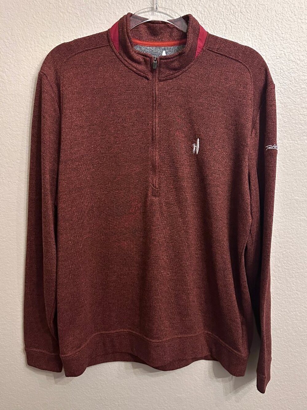 Johnnie-O Heathered Rusty Red Quarter-Zip Pullover Rio Secco Golf Club